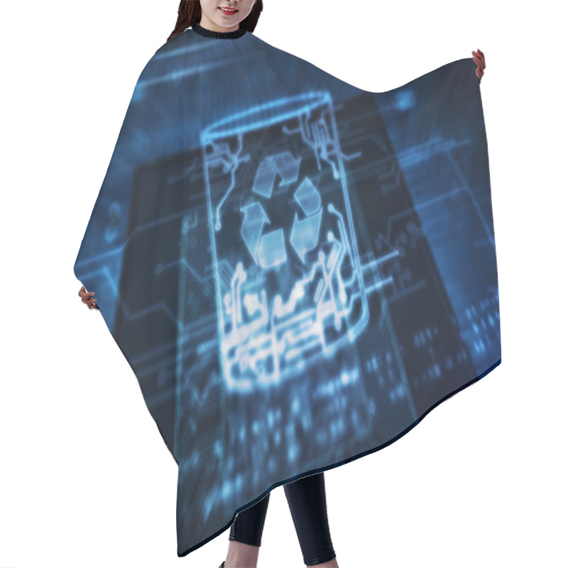 Personality  Data Management With Computer Trash Hair Cutting Cape