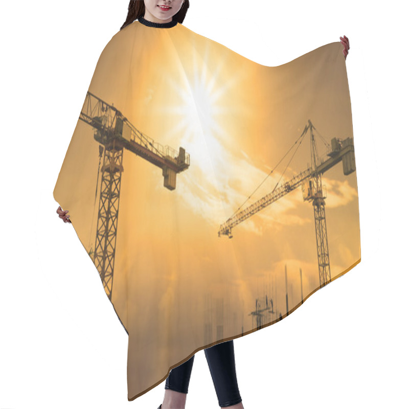 Personality  Crane And Building Construction Hair Cutting Cape