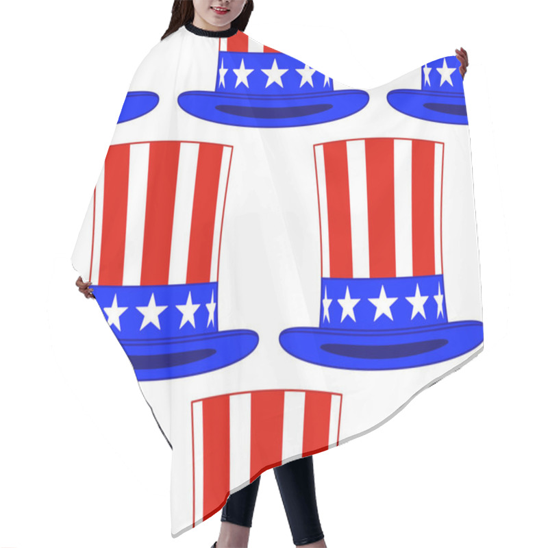 Personality  Uncle Sam Hat Pattern Hair Cutting Cape