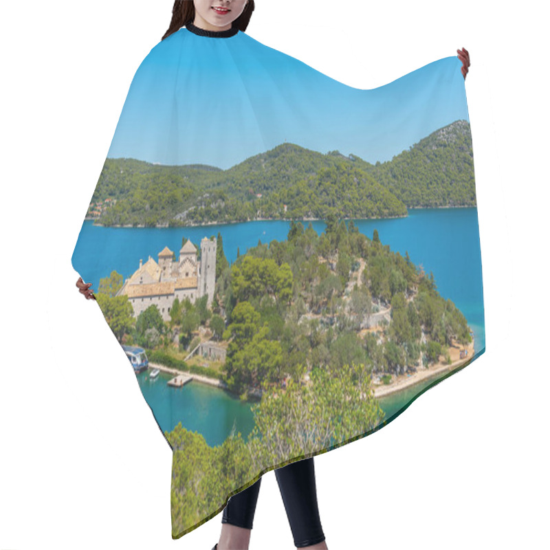 Personality  Small Island With Benedictine Monastery Of Saint Mary At Mljet National Park In Croatia Hair Cutting Cape