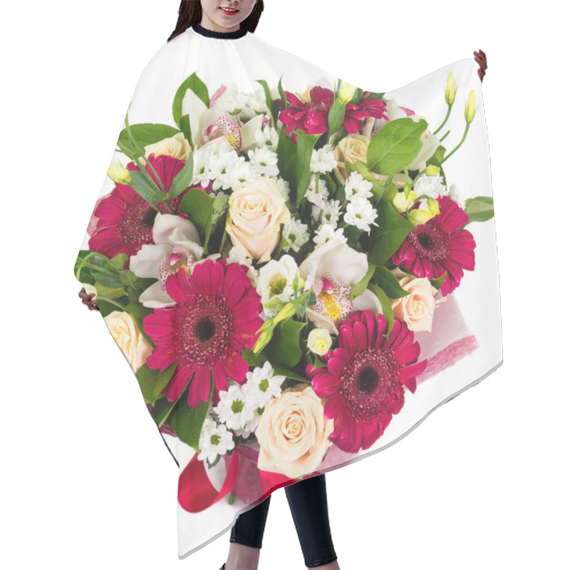 Personality  Bouquet Of Red Roses And Gerberas Hair Cutting Cape