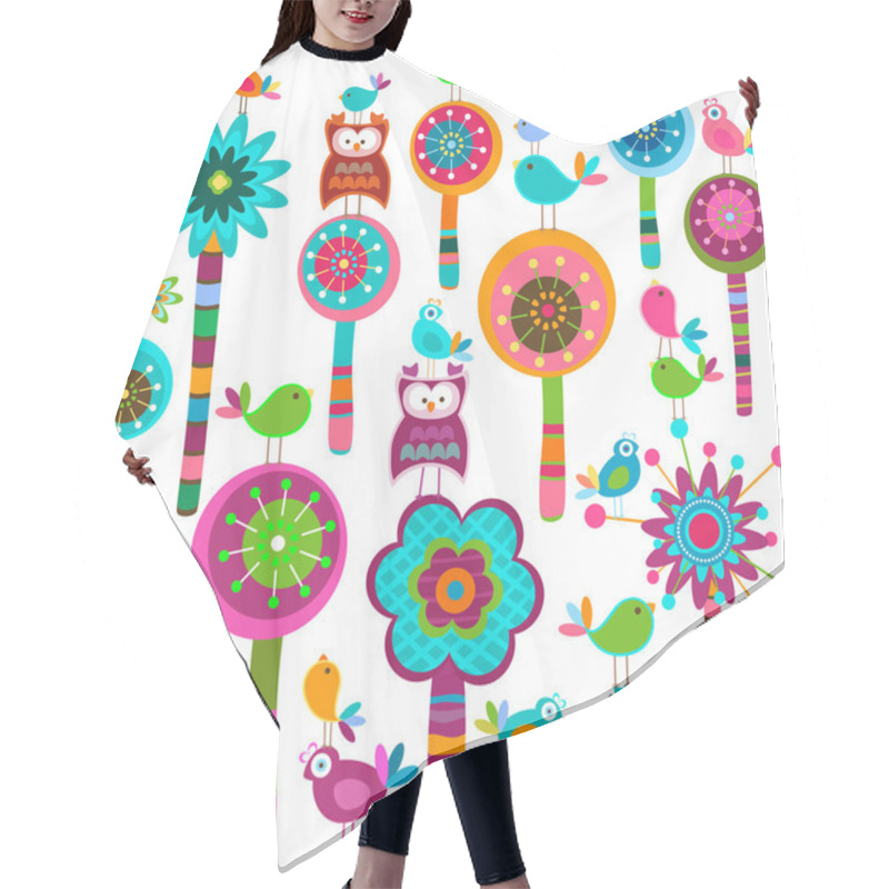 Personality  Whimsy Flowers Hair Cutting Cape