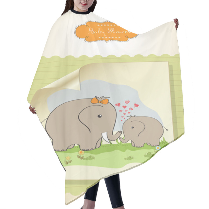 Personality  Baby Elephant And His Mother Hair Cutting Cape