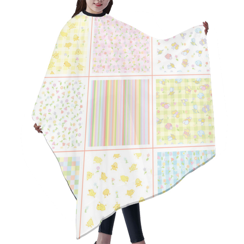 Personality  Cute Patterns For Your Design, Flora And Birds. Hair Cutting Cape