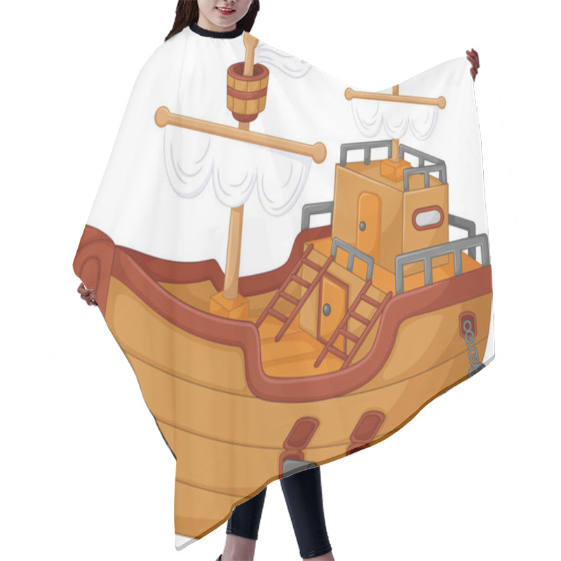 Personality  Antique Yacht Cartoon Hair Cutting Cape