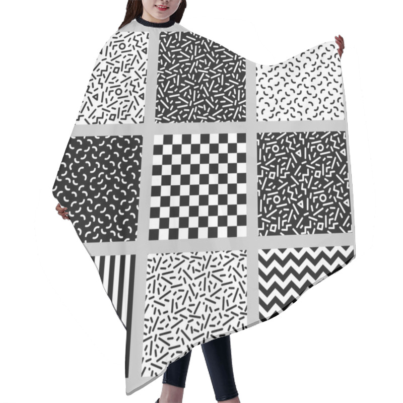 Personality  Memphis Style Pattern With Squares Hair Cutting Cape