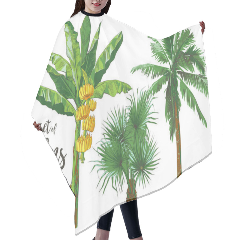 Personality  Vector Tropical Bananas Palm, Textural Seamless Pattern. Hair Cutting Cape