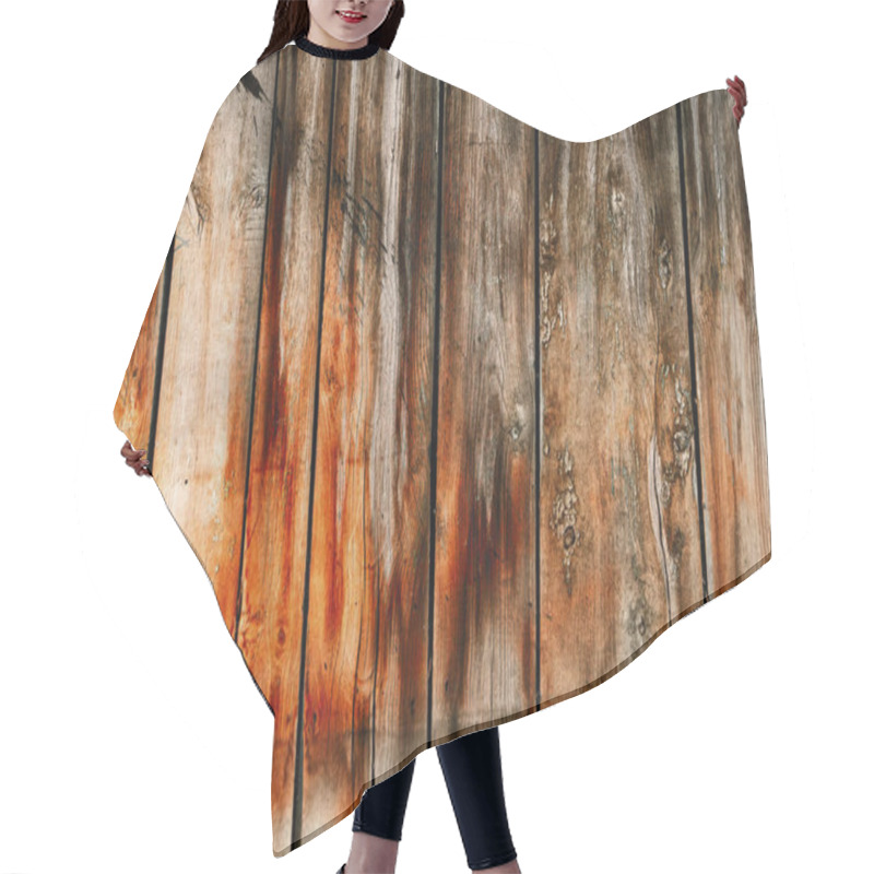 Personality  Old Wood Wall Texture Background. Hair Cutting Cape