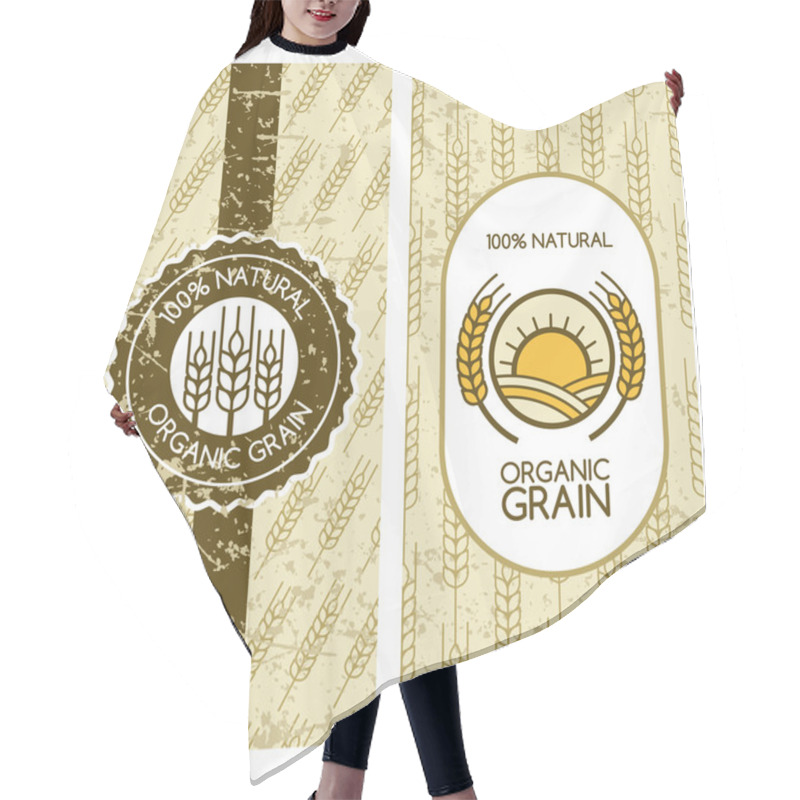 Personality  Seamless Grunge Pattern With Wheat Grain.  Hair Cutting Cape