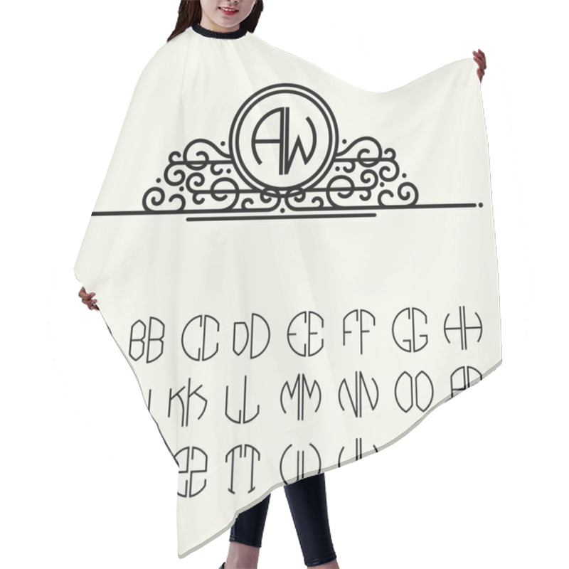 Personality  Set Of Template Letters For Monograms Hair Cutting Cape