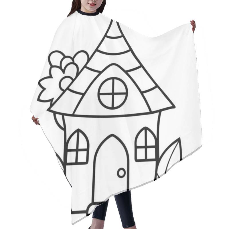 Personality  Cute Small House Illustration Hair Cutting Cape