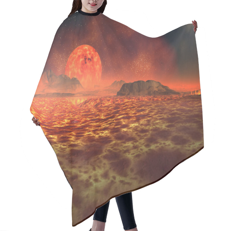 Personality  Alien Planet, Computer Artwork Hair Cutting Cape