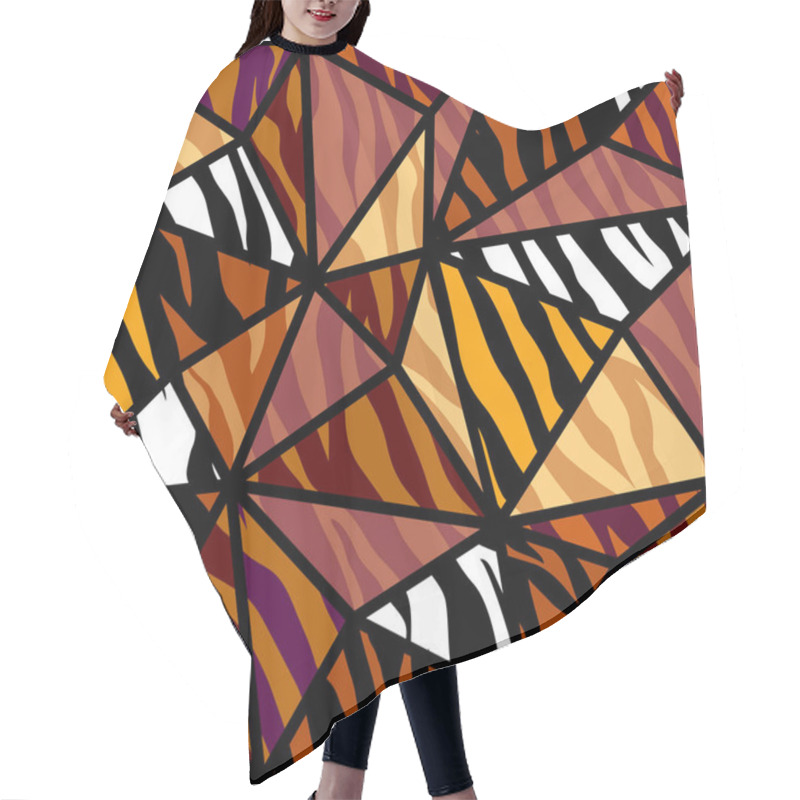 Personality  Abstract Brown Animal Exotic Pattern In Patchwork Style. Hair Cutting Cape