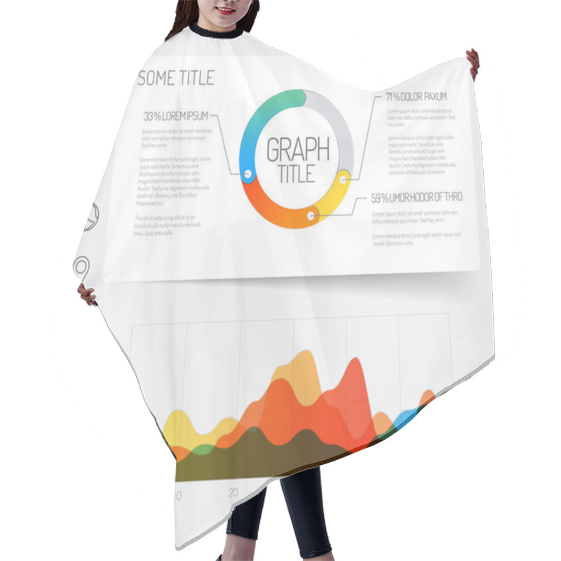 Personality  Template With Flat Design Graphs And Chart Hair Cutting Cape