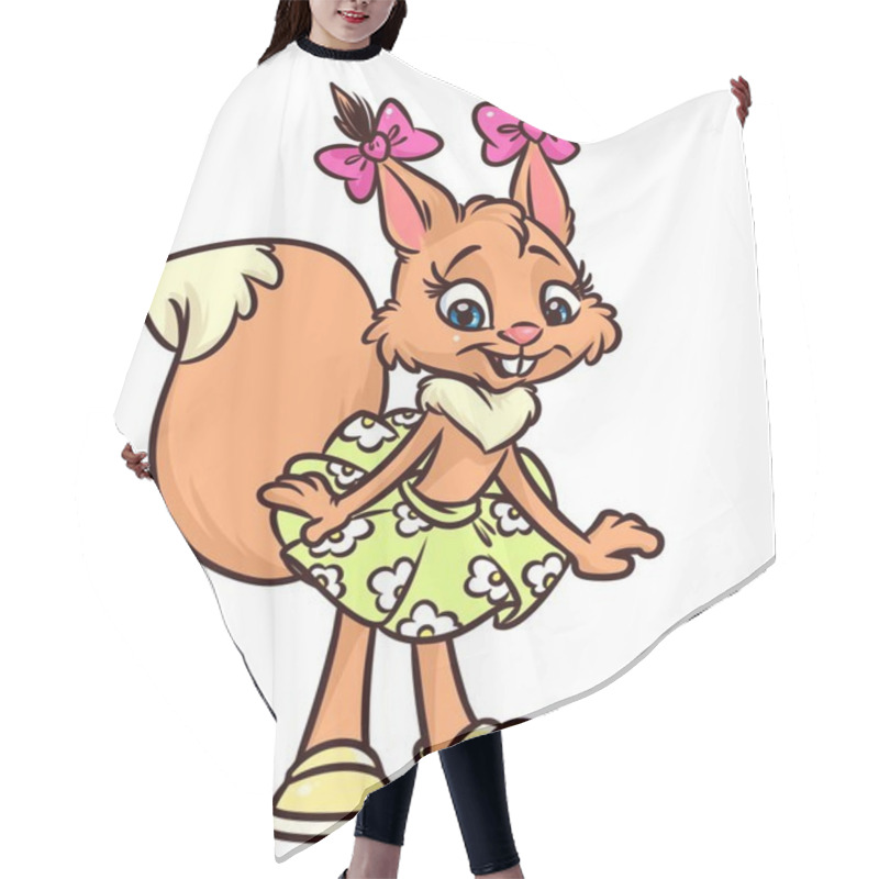 Personality  Squirrel Funny Girl Cartoon Hair Cutting Cape