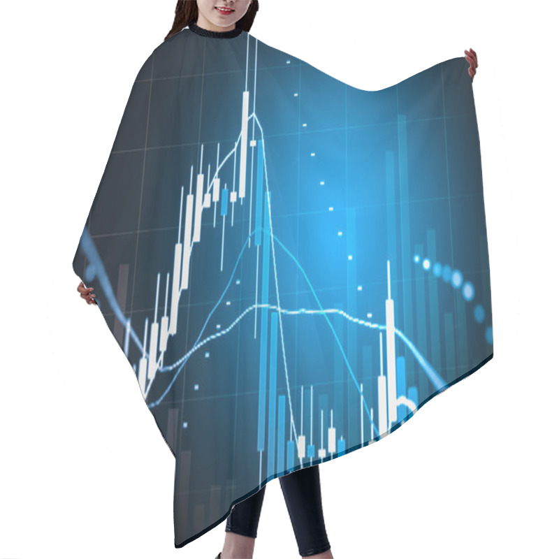 Personality  Financial Data On A Monitor,candle Stick Graph Of Stock Market , Hair Cutting Cape