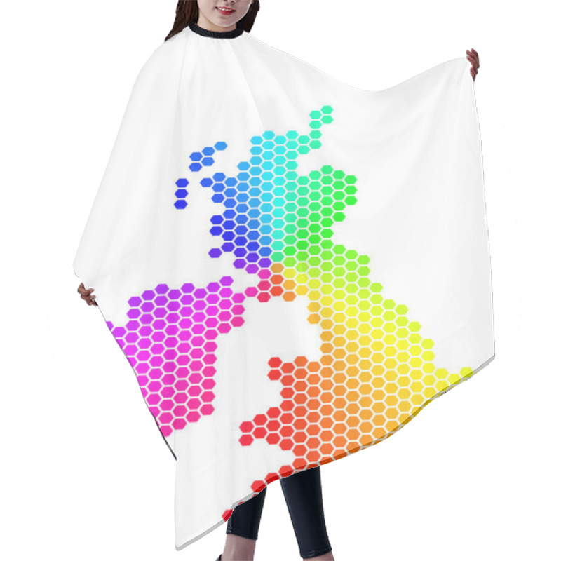 Personality  Spectrum Hexagon Great Britain And Ireland Map Hair Cutting Cape