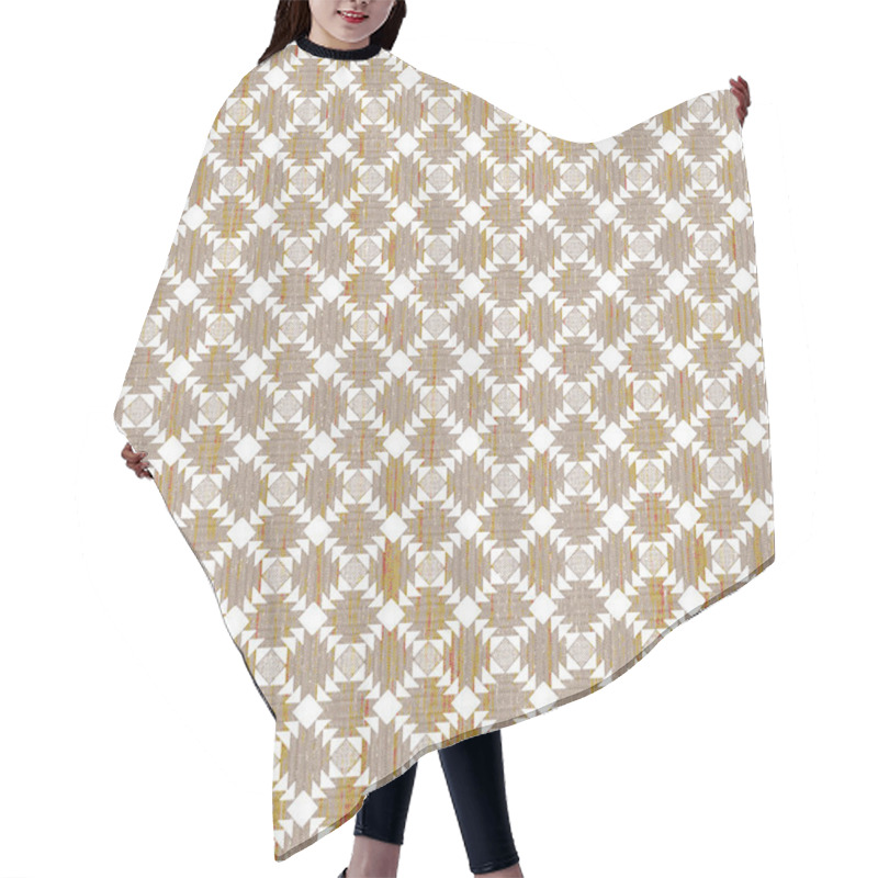 Personality  Geometric Kilim Ikat Pattern With Grunge Texture Hair Cutting Cape