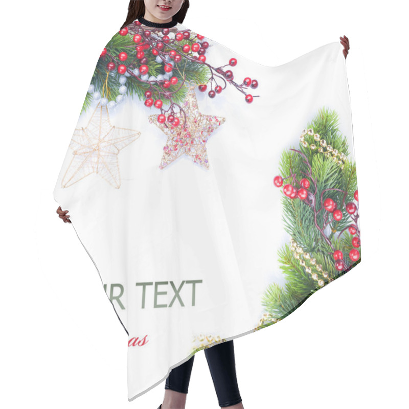 Personality  Christmas And New Year Border Hair Cutting Cape