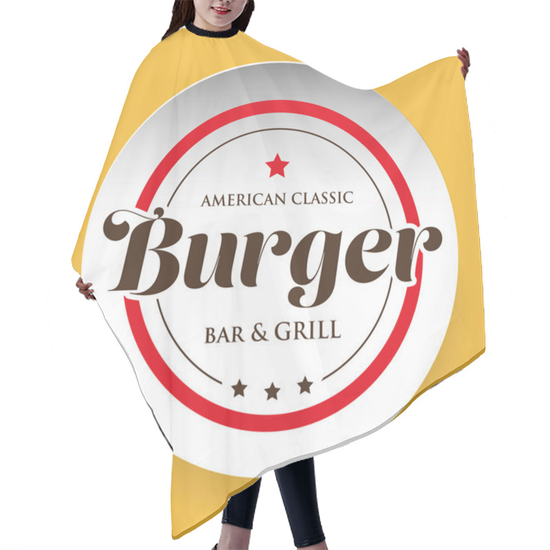 Personality  Burger Bar And Grill - American Classic Stamp Hair Cutting Cape