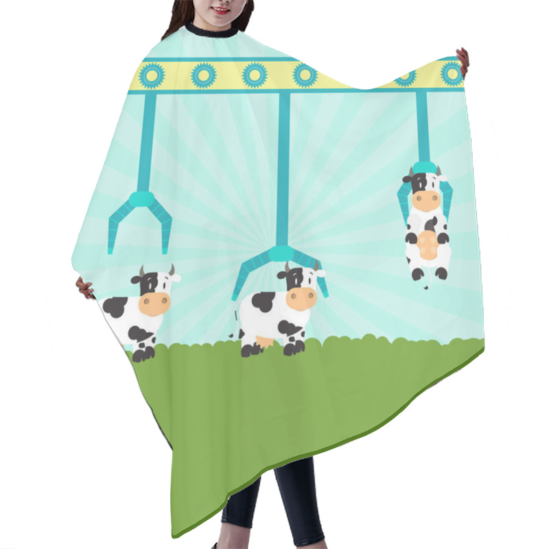 Personality  Mechanical Cattle And Farm Hair Cutting Cape