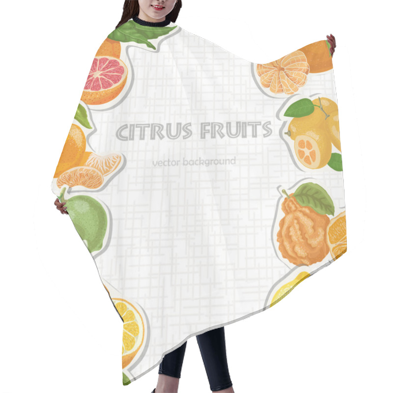 Personality  Vector Background With Citrus Fruits Hair Cutting Cape