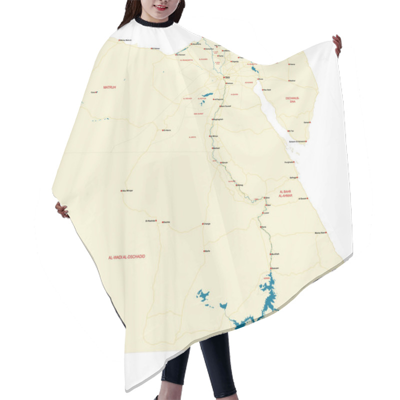 Personality  Large And Detailed Map Of The State Of Egypt. Hair Cutting Cape