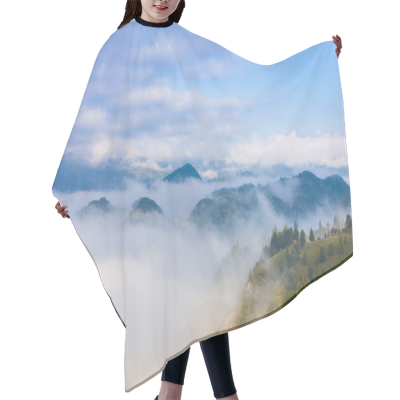 Personality  A Foggy Morning In The Carpathian Mountains Hair Cutting Cape