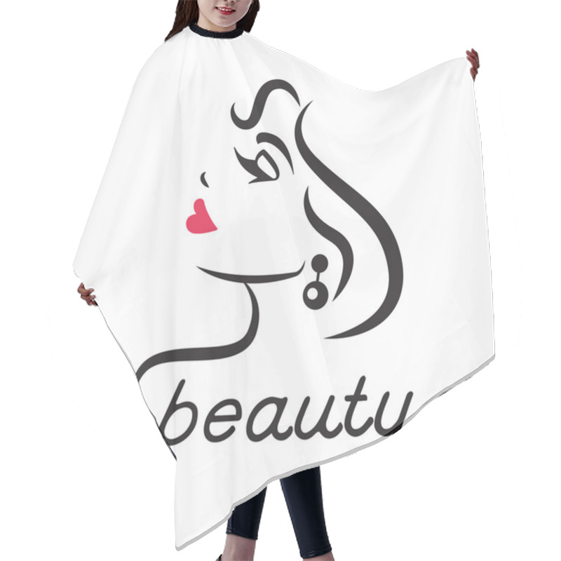 Personality  Glamorous Logo For A Beauty Salon. Hair Cutting Cape