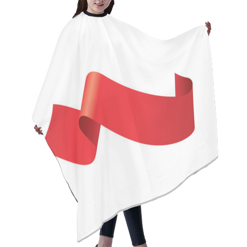 Personality  Vector Red Ribbon Hair Cutting Cape