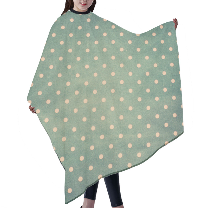 Personality  Fabric With Pink Polka Dots On Grey Background Hair Cutting Cape