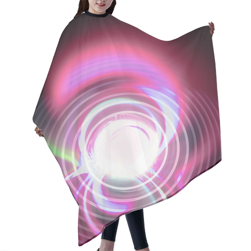 Personality  Abstract Figure From Spirals, Red Waves And Plasma.Fractal Art Graphics Hair Cutting Cape