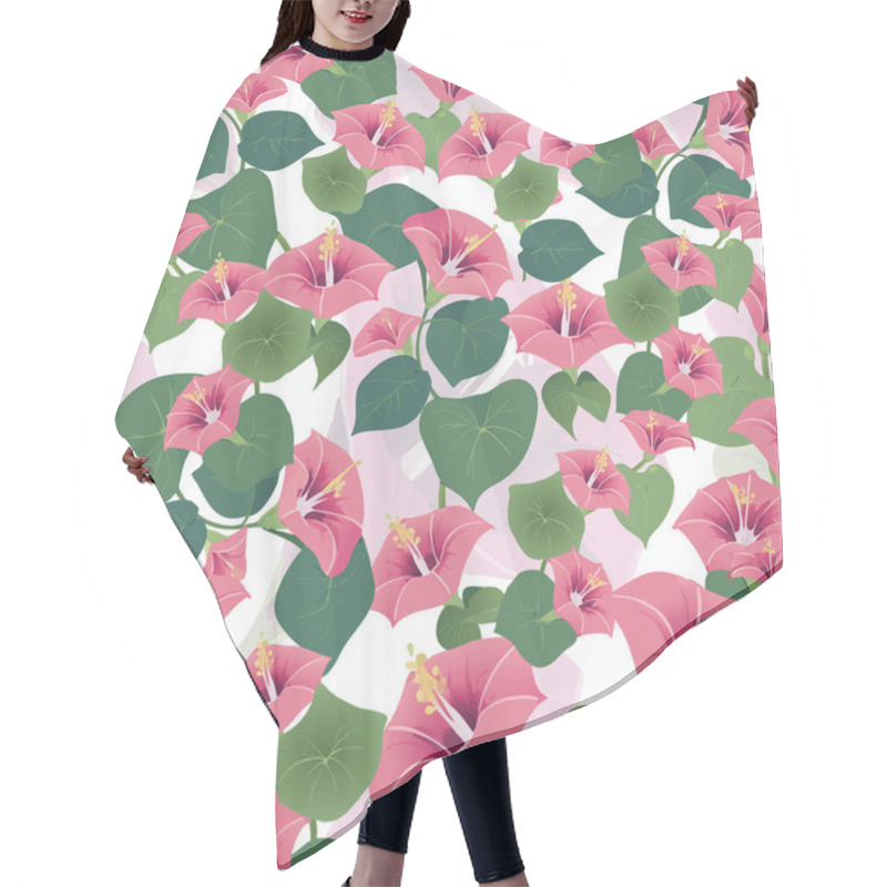 Personality  Seamless Botanical Pattern Of Pink Garden Flowers Hair Cutting Cape