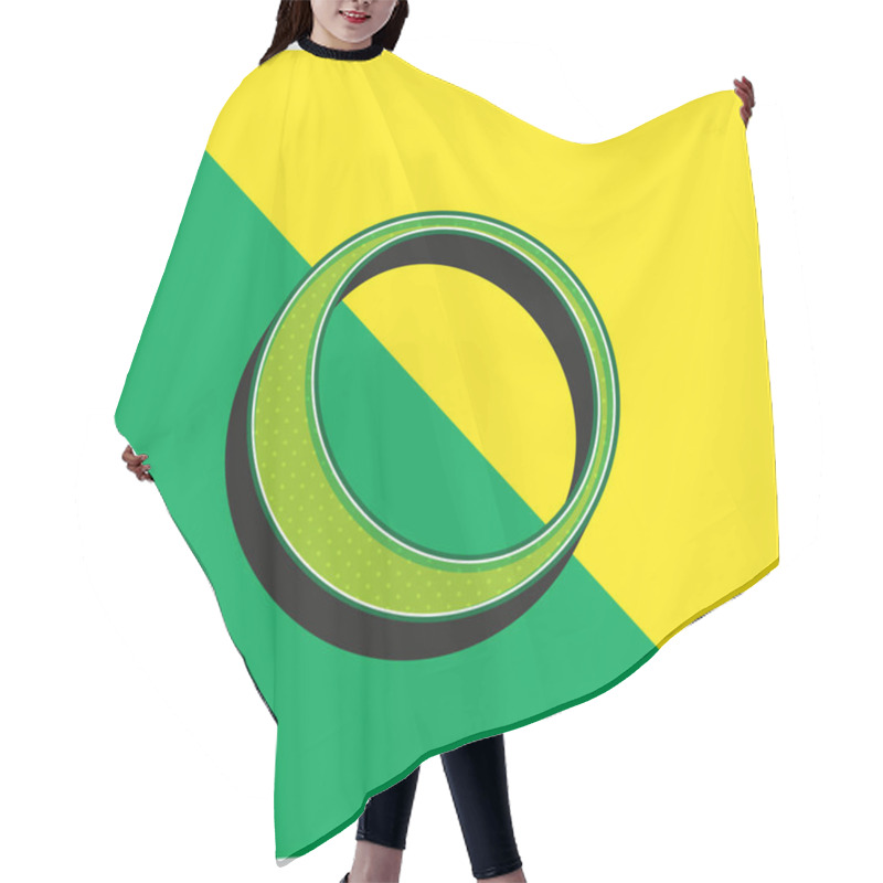 Personality  Ball Outline With Shadow At The Edge Green And Yellow Modern 3d Vector Icon Logo Hair Cutting Cape