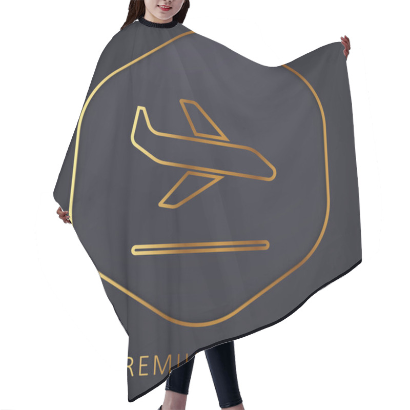 Personality  Arrival Golden Line Premium Logo Or Icon Hair Cutting Cape