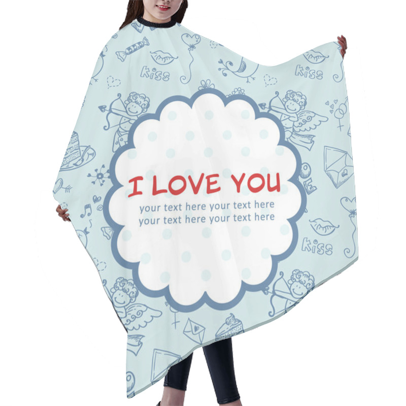 Personality  Doodle Valentine's Day Love Postcard Hair Cutting Cape