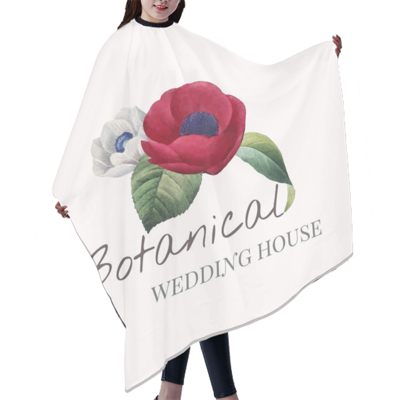 Personality  Botanical Wedding House Logo Vector Hair Cutting Cape