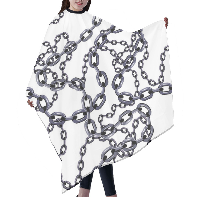 Personality  Metal Chain Links. Hair Cutting Cape