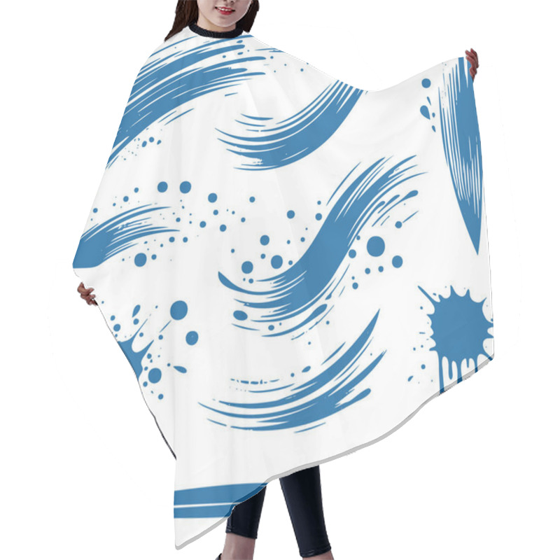 Personality  Brush Strokes And Splash Patterns In Clean Vector Stencil Style Hair Cutting Cape