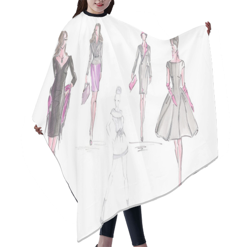 Personality  Fashion Sketch Hair Cutting Cape