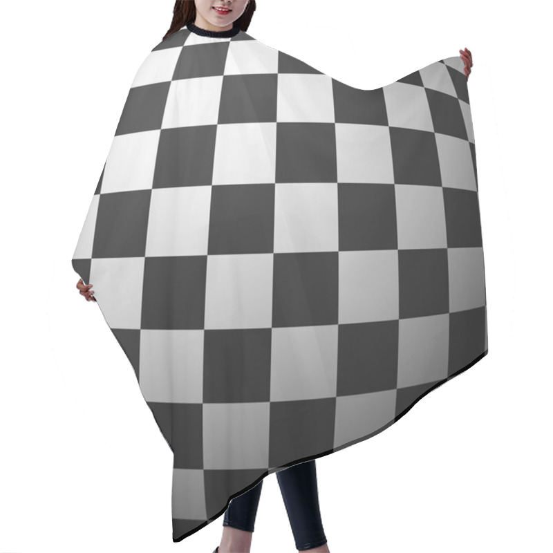 Personality  Abstract Checkered Pattern Hair Cutting Cape