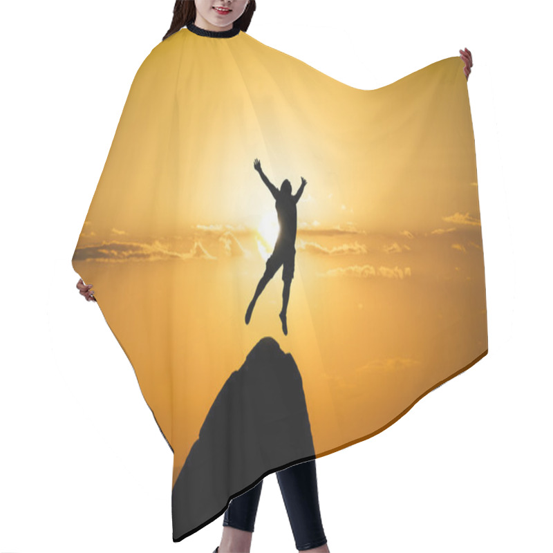 Personality  Sunset Silhouette On The Peak Hair Cutting Cape