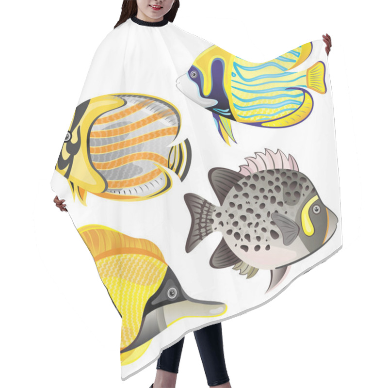 Personality  Exotic Fish Set Hair Cutting Cape