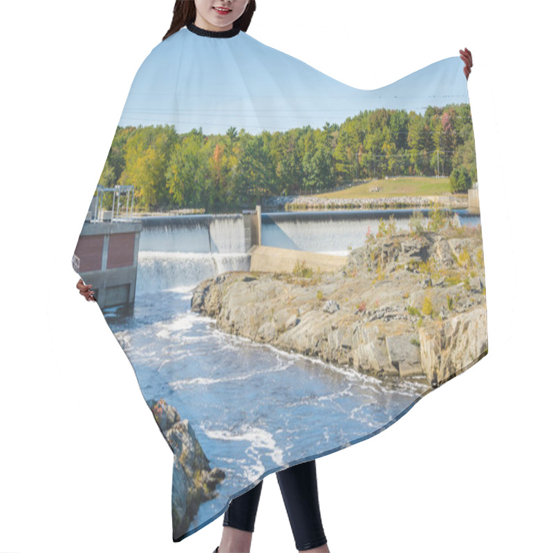 Personality  View Of Dam Along A River On A Sunny Autumn Day Hair Cutting Cape