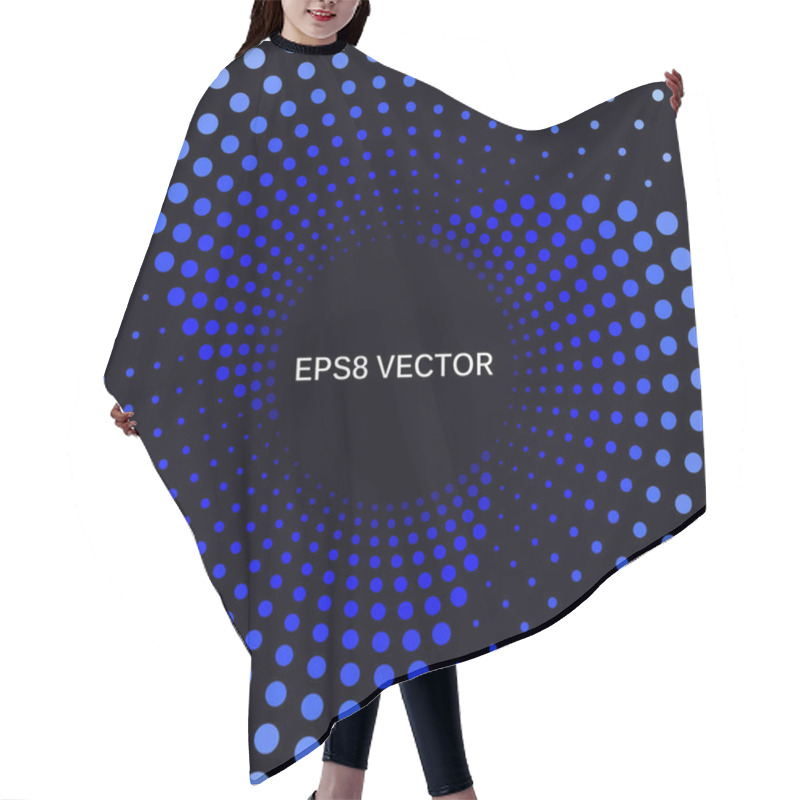 Personality  Spiral Dots Background In Blue Tones. Hair Cutting Cape