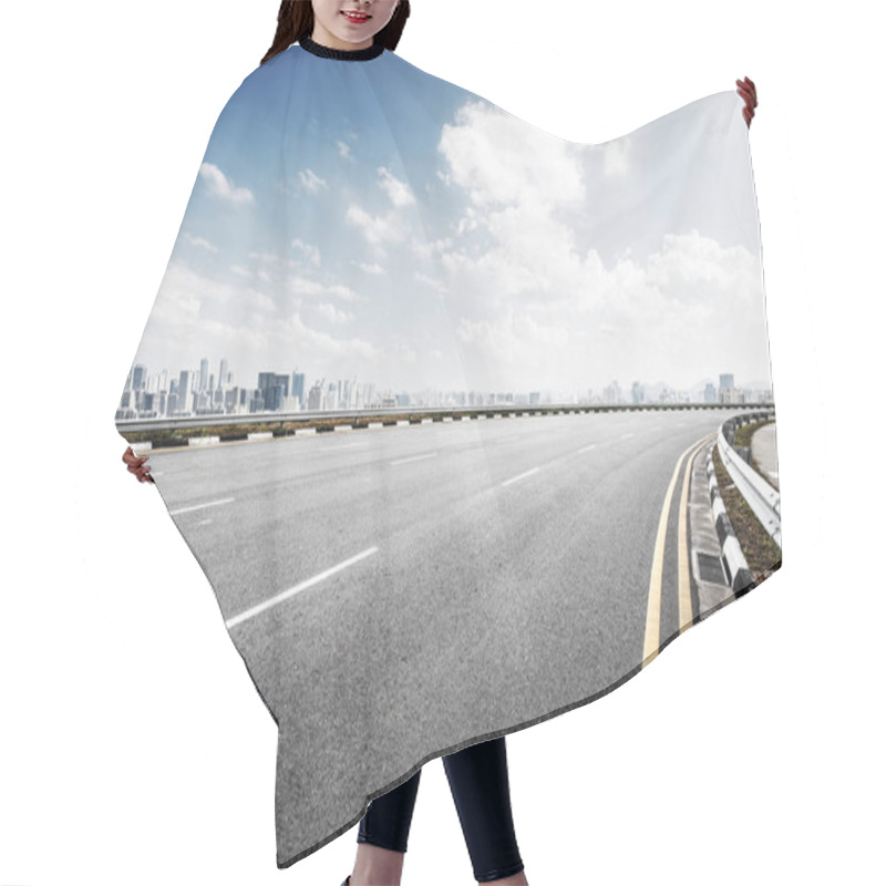 Personality  Empty Asphalt Road And Cityscape Of Hangzhou  Hair Cutting Cape