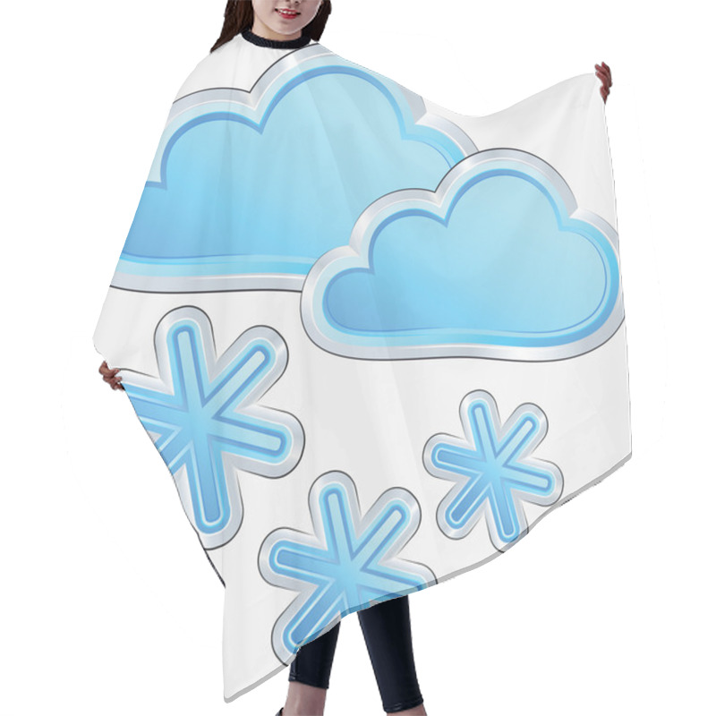 Personality  Vector Weather Icon With A Snow Weather Hair Cutting Cape