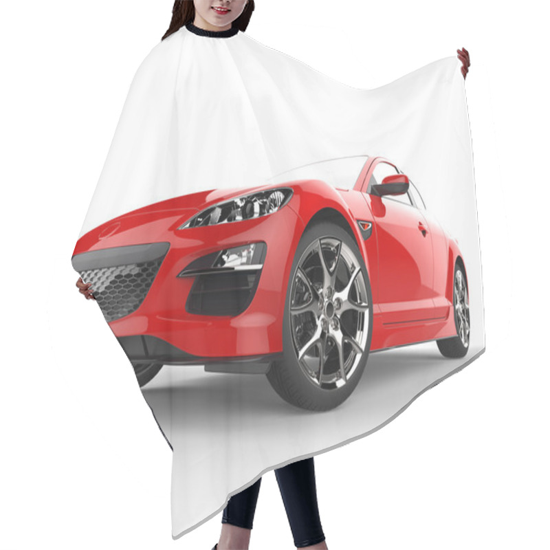 Personality  Sports Car Red Front Side Hair Cutting Cape