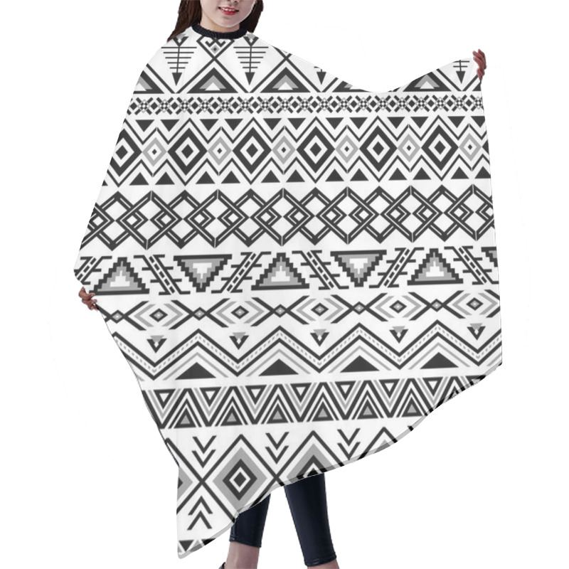 Personality  Ethnic Striped Seamless Pattern. Hair Cutting Cape