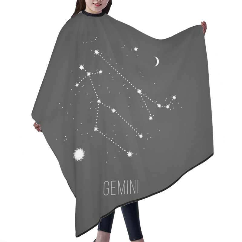 Personality  Astrology Sign On Gemini Chalkboard Background Hair Cutting Cape